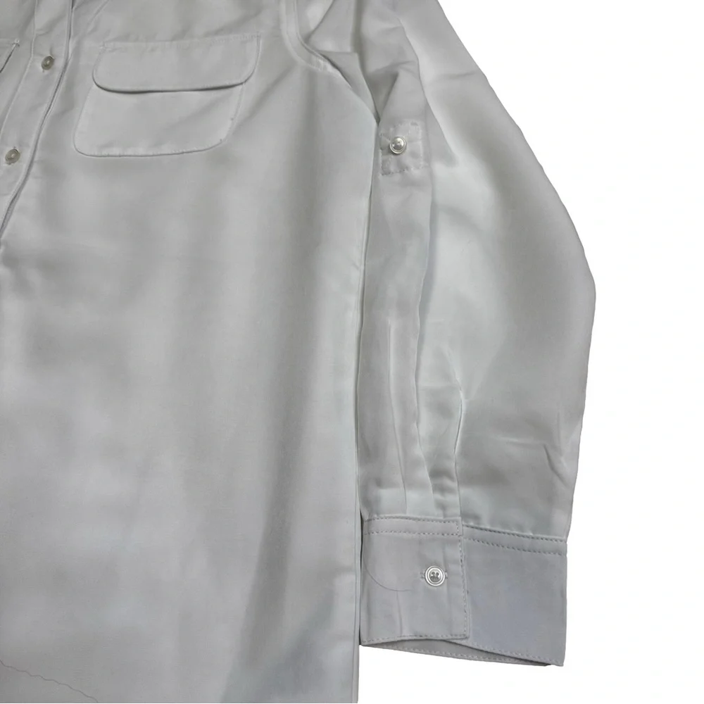 D&Co White Collared Button-Down Shirt Size XS Long Sleeve Can Be Worn Up NWOT - Picture 5 of 10